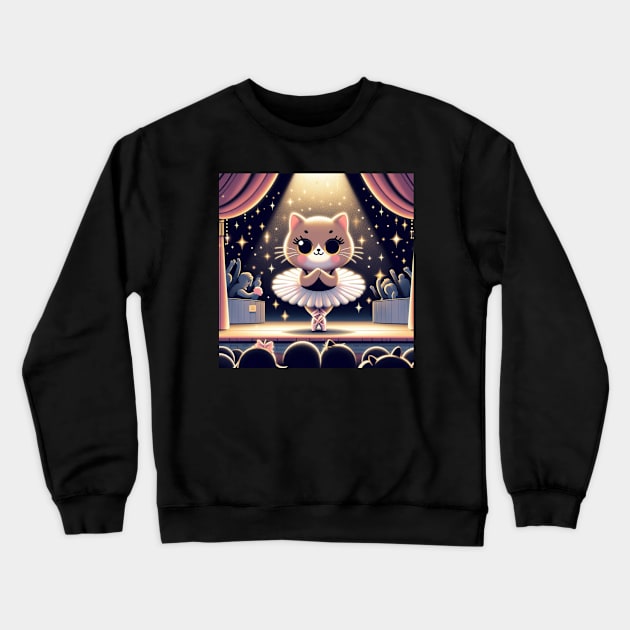 Dancing Cat Balerina Crewneck Sweatshirt by Mayzarella